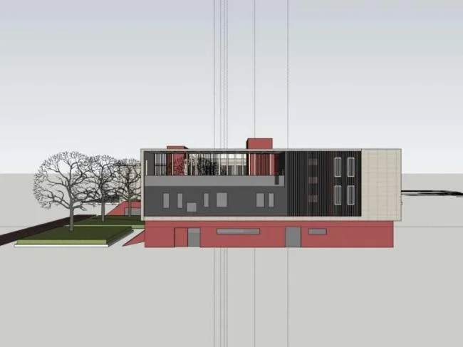 Sketchup学校模型|多层天府世家北侧幼儿园学校，教育建筑，现代风格