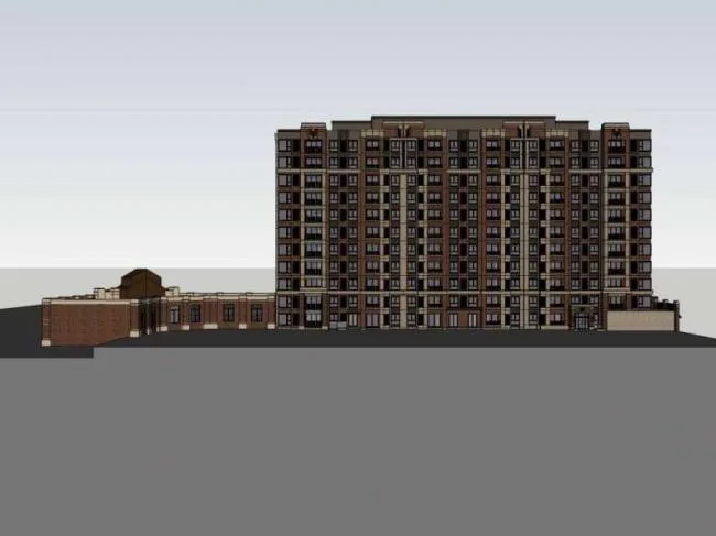 Sketchup住宅模型|高层住宅，沿街商业，西式古典风格