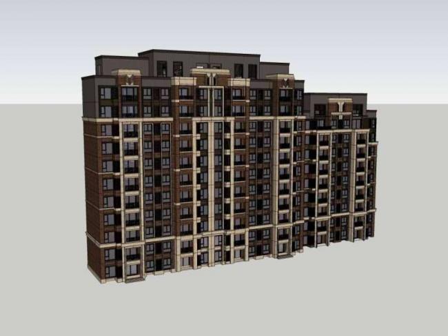 Sketchup住宅模型|高层住宅，西式古典风格