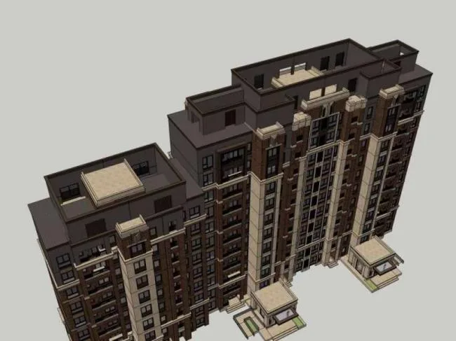 Sketchup住宅模型|高层住宅，西式古典风格