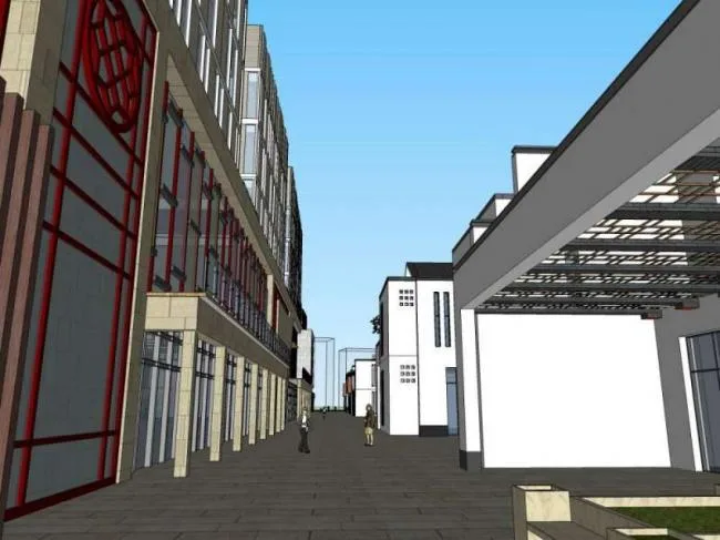 Sketchup商业模型|多层商业楼，古典风格