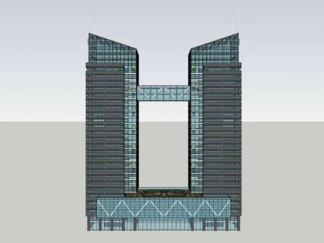 Sketchup办公模型|高层办公楼，现代风格
