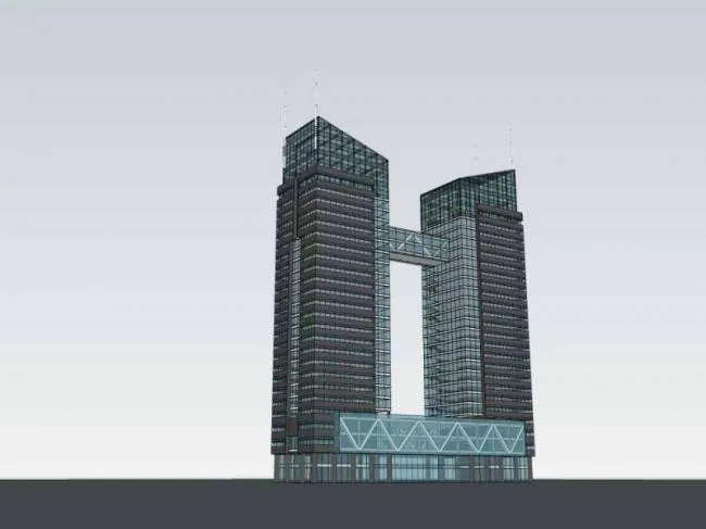 Sketchup办公模型|高层办公楼，现代风格