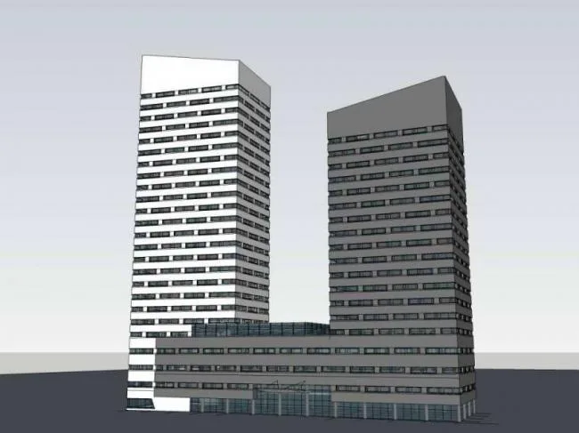 Sketchup办公模型|高层办公楼，写字楼，现代风格