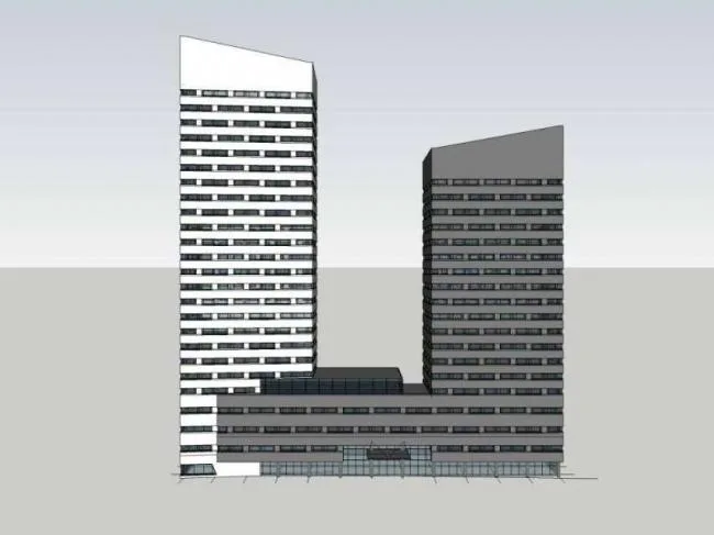Sketchup办公模型|高层办公楼，写字楼，现代风格