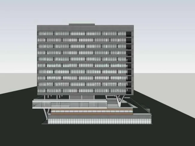 Sketchup办公模型|高层办公楼，现代风格