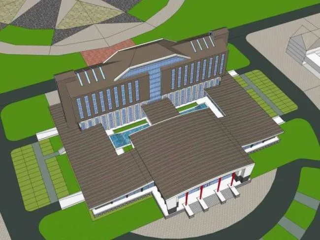 Sketchup办公模型|政府办公建筑，高层办公楼，古典风格