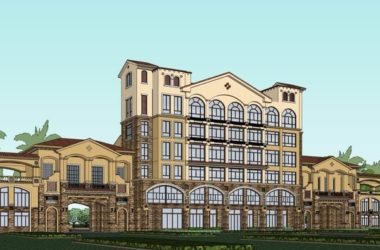 Sketchup酒店模型|多层酒店，古典风格-BIM建筑网