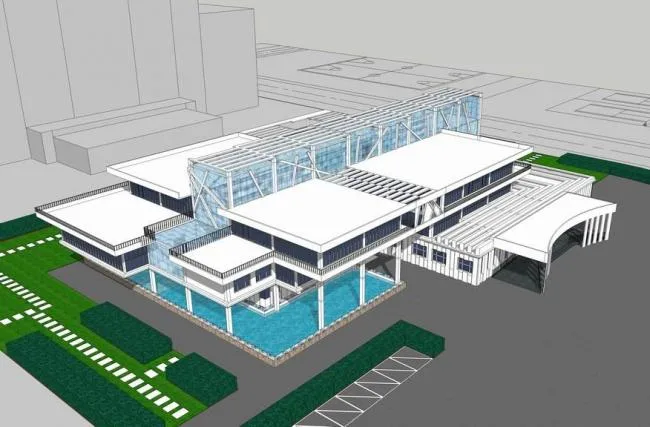Sketchup文化模型|多层图书馆，文化建筑，现代风格