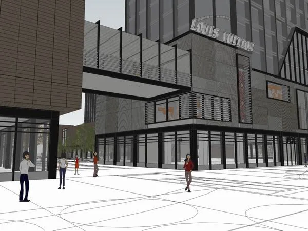 Sketchup综合体模型|多高层综合体，办公，住宅公寓，底层商业，现代风格