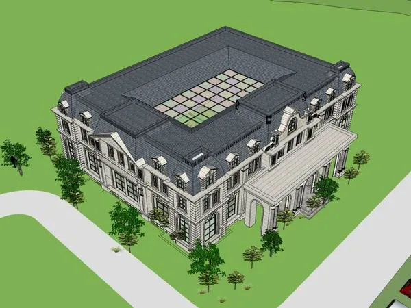 Sketchup住宅模型|多层售楼处，法式古典风格