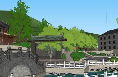 Sketchup古建筑模型|清阳观，多层道观，中式风格，古建-BIM建筑网