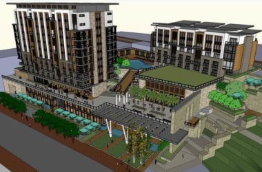 Sketchup酒店模型|多层山地酒店，现代风格-BIM建筑网