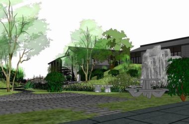 Sketchup学校模型|多层培训中心学校，校园教育建筑，中式风格-BIM建筑网