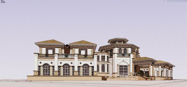 Sketchup商业模型|多层商业会所，古典西班牙风格