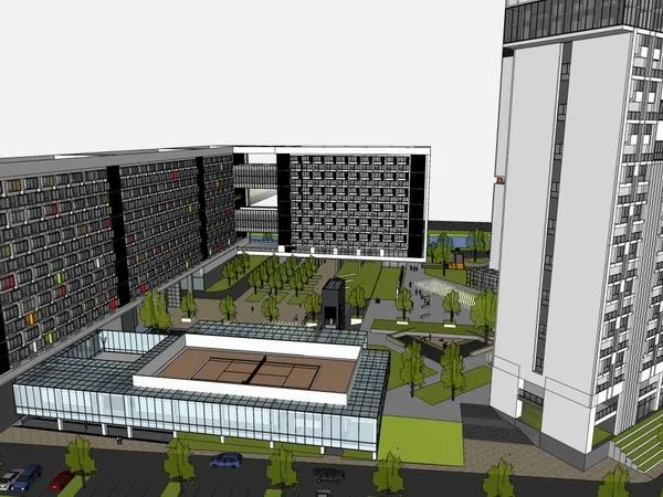 Sketchup酒店模型|高层酒店，现代风格