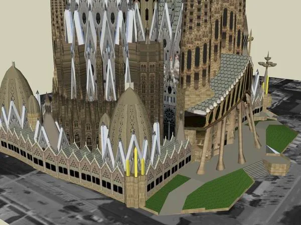 Sketchup文化模型|圣家族大教堂，文化建筑，古典风格