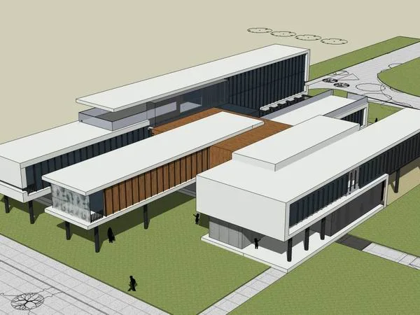 Sketchup学校模型|多层幼儿园学校，校园教育建筑，现代风格