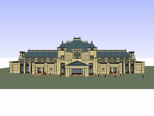 Sketchup商业模型|多层休闲商业会所，古典法式风格