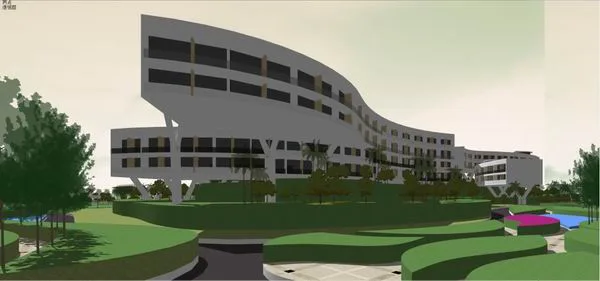 Sketchup学校模型|多层职业学校，校园教育建筑，现代风格