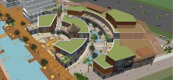 Sketchup商业模型|高层商场，东南亚现代风格