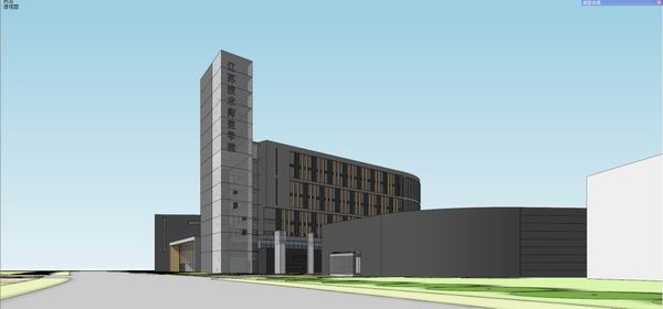 Sketchup学校模型|多层学校中学，校园教育建筑，现代风格