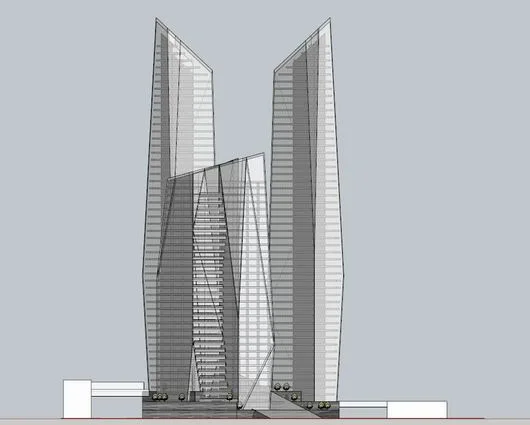 Sketchup办公模型|高层办公楼，现代风格