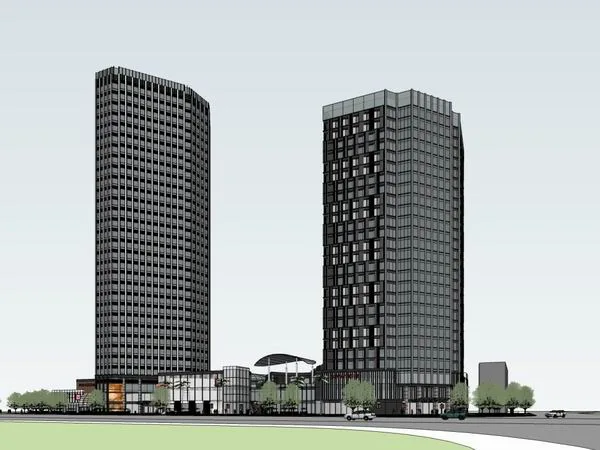 Sketchup综合体模型|超高层办公楼，酒店，商业，综合体，现代风格