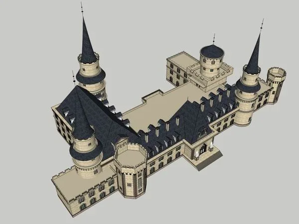 Sketchup商业模型|多层酒庄，商业，古典风格
