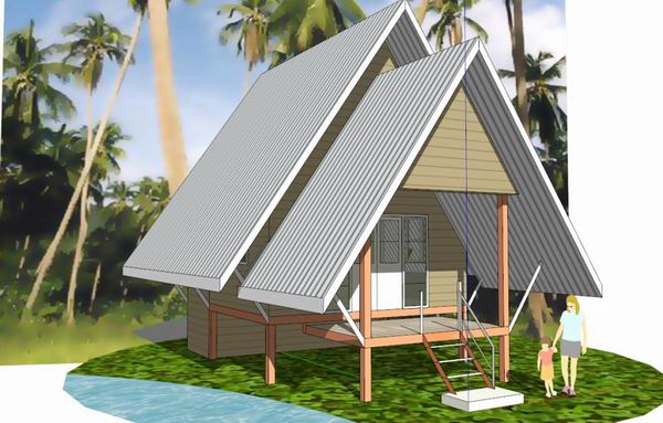 Sketchup小品模型|热带度假屋，古典风格，小品