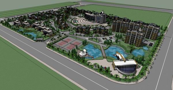 Sketchup住宅模型|多层低密度居住区，住宅，现代风格