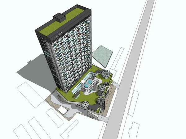 Sketchup办公模型|高层办公楼，商业，现代风格
