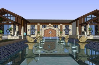 Sketchup住宅模型|多层售楼处，住宅，古典风格-BIM建筑网