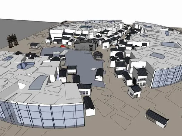 Sketchup文化模型|多层博物馆，文化建筑，中式风格