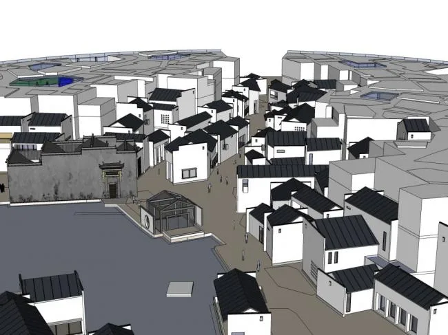 Sketchup文化模型|多层博物馆，文化建筑，中式风格