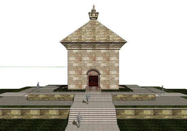 Sketchup古建筑模型|多层四门塔，中式风格，古建