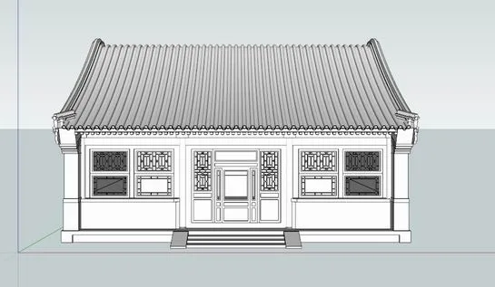 Sketchup古建筑模型|多层四合院厢房，中式风格 ，古建