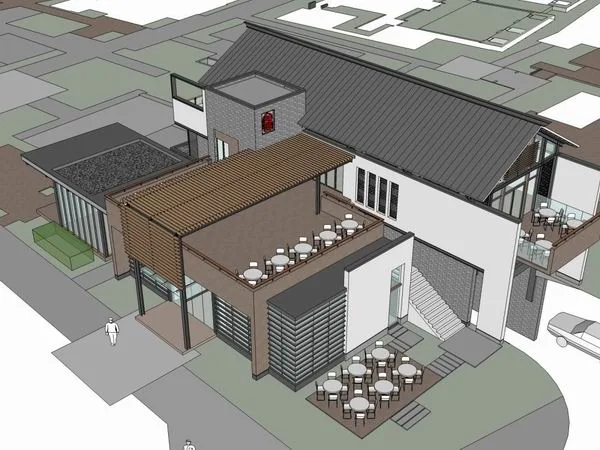 Sketchup住宅模型|多层会所，住宅，中式风格