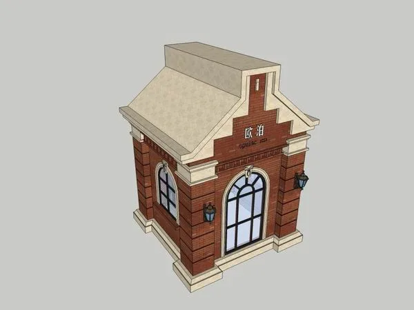 Sketchup小品模型|欧泊岗亭，英式古典风格，小品