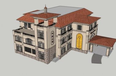 Sketchup住宅模型|多层西溪名邸会所，住宅，欧式古典风格-BIM建筑网