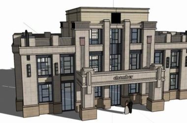 Sketchup住宅模型|多层住宅活动中心，古典风格-BIM建筑网