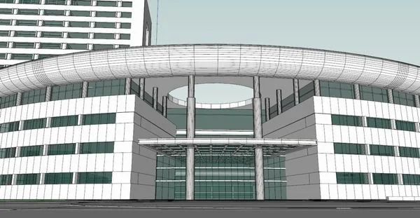 Sketchup办公模型|高层办公楼，现代风格