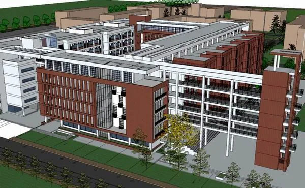 Sketchup学校模型|多层小学学校，校园教育建筑，现代风格