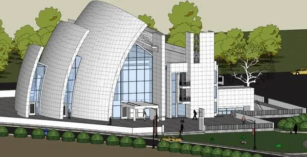 Sketchup文化模型|多层千禧教堂，公建，文化建筑，现代风格