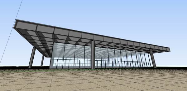 Sketchup文化模型|多层柏林美术馆新馆，文化建筑，现代风格