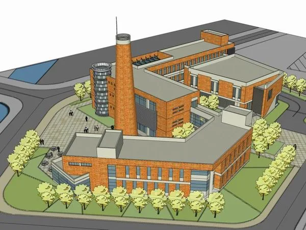Sketchup文化模型|多层援助文化馆，文化建筑，现代风格