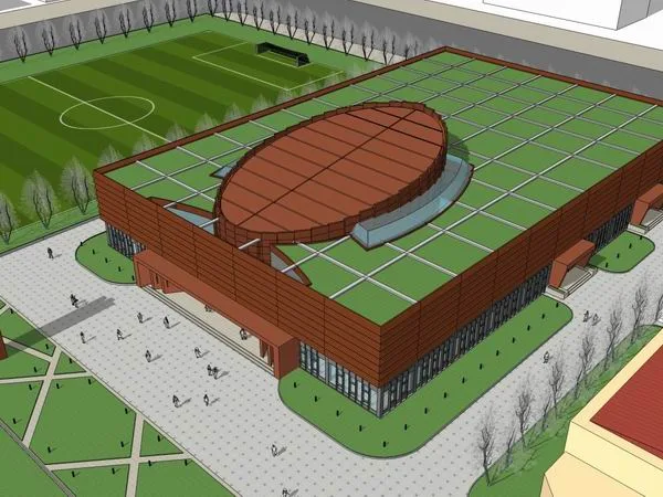 Sketchup文化模型|多层上都电厂会议中心，文化建筑，现代风格