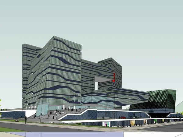 Sketchup办公模型|高层办公楼，现代风格