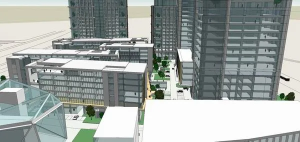 Sketchup综合体模型|超高层办公楼综合体，底层商业，酒店，住宅，公建，现代风格