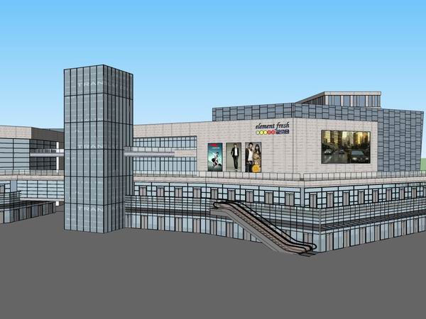 Sketchup商业模型|高层商业建筑，现代风格